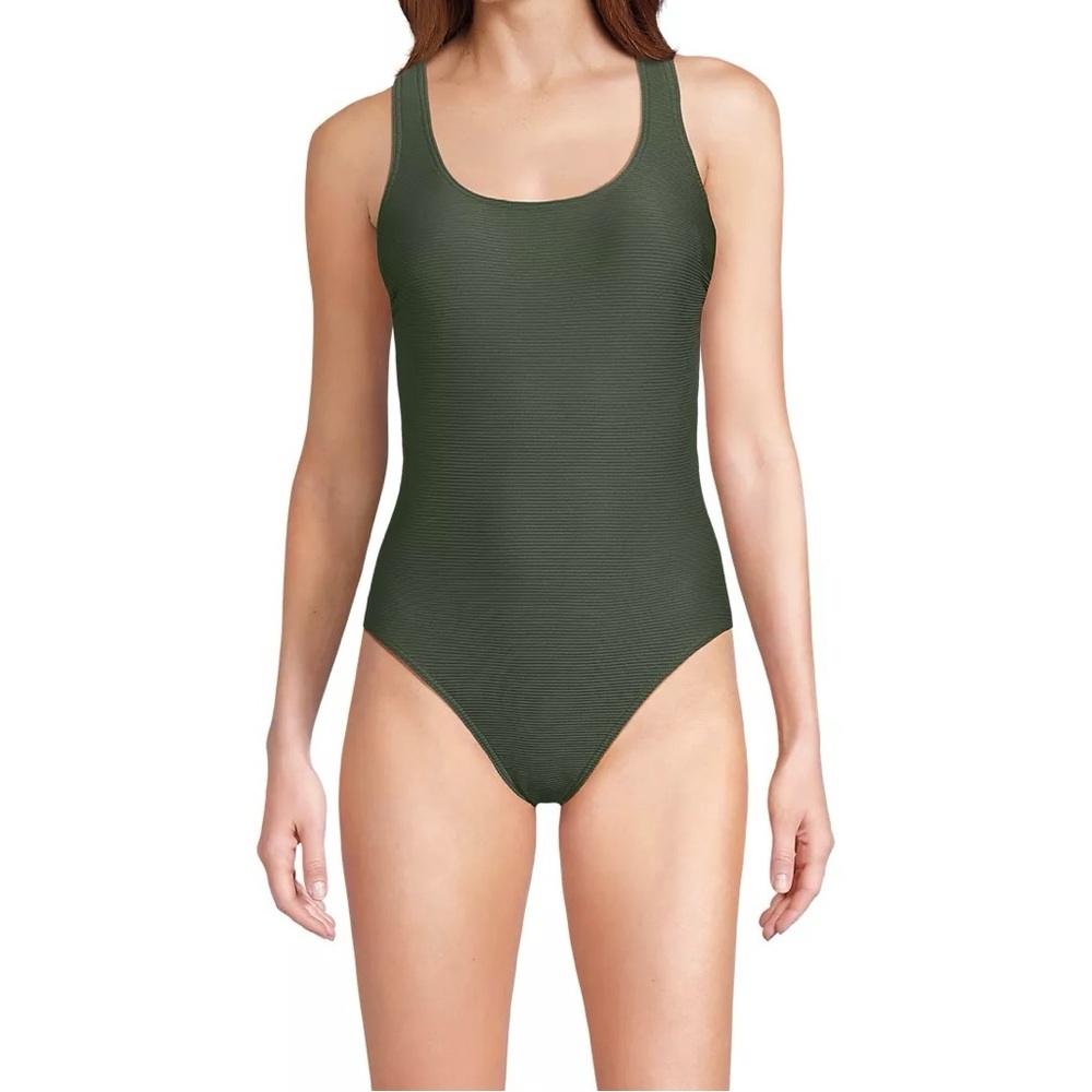 Hurley Deep Green Women's Ribbed X-back One-Piece Swimsuit